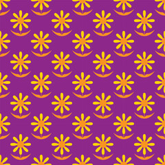 simple flowers seamless pattern design for decorating, wallpaper, wrapping paper, fabric, backdrop and etc.