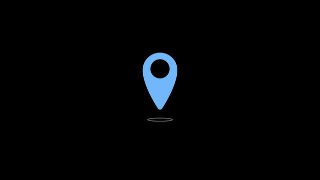 Location Pin pointer animated cartoon on transparent background. Appearing pointer for a map. Travel destination point
