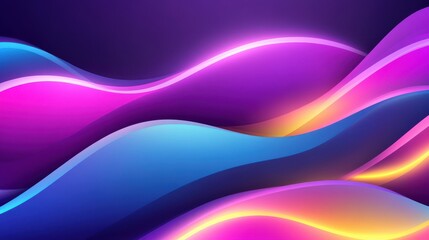 Fototapeta premium Vibrant Neon Waves with Bright Gradient Effects
