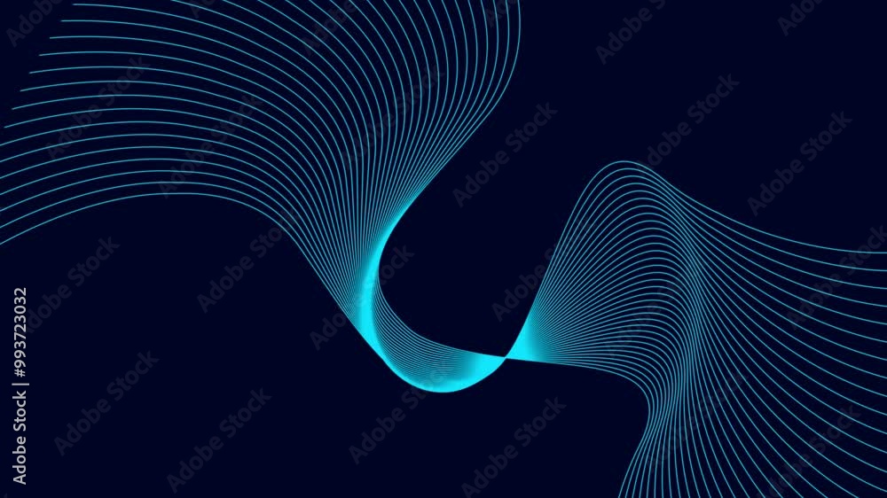 Poster wavy curve lines background animation .