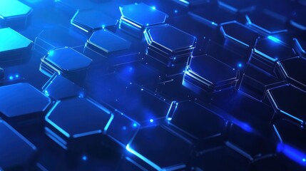 A futuristic hexagonal pattern with glowing blue elements, ideal for technology backgrounds.