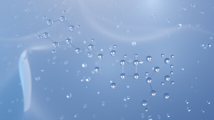 penicillin v molecular structure, 3d model molecule, phenoxymethylpenicillin, structural chemical formula view from a microscope