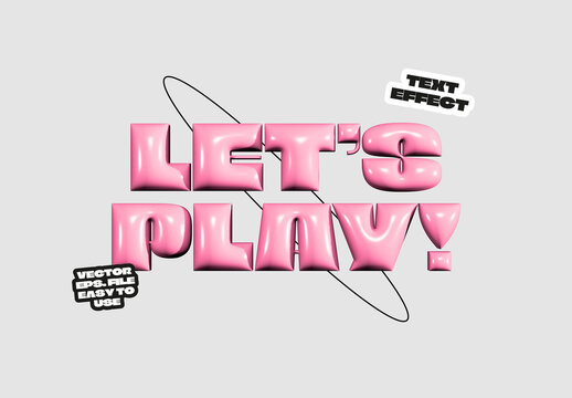 Inflated Glossy 3d Text Effect