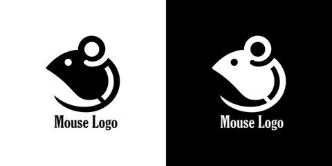 Fototapeta premium Mouse-shaped logo design with a simple model