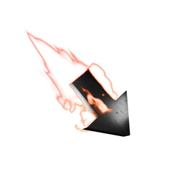 flaming directional arrow on transparent background © Layerform