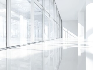 Obraz premium Glass mirror reflecting a bright room, clean and sharp reflections adding depth and brightness