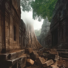 ruins of the temple of the buddha