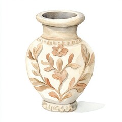 A beautifully crafted vase with intricate floral designs, perfect for home decor and artistic displays.