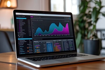 Marketing analytics dashboard showing conversion rates, traffic sources, and audience engagement over time