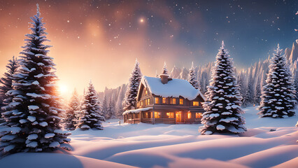 3D Christmas background image with abstract aesthetics.