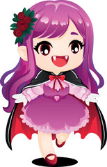 The vampire girl in anime style