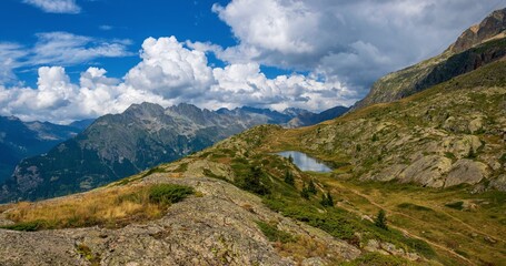 panorama of the mountains in Alpes d'Huez