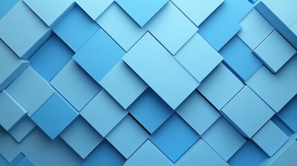 Fototapeta premium Abstract blue geometric pattern with layered squares for design and backgrounds.