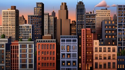 Fototapeta premium Minimalist skyline
