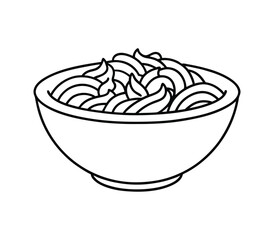 Pasta outline coloring book page line art drawing. Spaghetti sauce, spices and seasonings. Vector vintage illustration isolated on white. 
