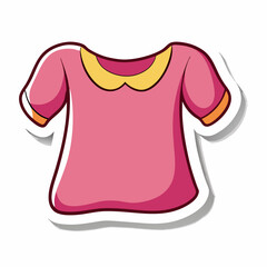 A sticker template with a pink shirt for women (25)