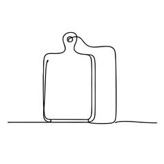 Cutting board. Icon. Vector drawing. One line art. A simple drawing of a continuous line of a kitchen electric appliance.