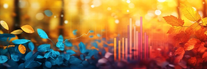 Obraz premium Vibrant Autumn Business Trends Chart: Market Analysis with Dynamic Visuals