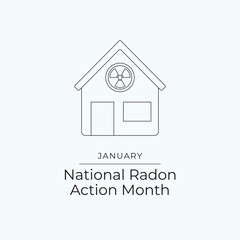 National radon action month vector design template good for celebration usage. National radon action month design. continuous line drawing. eps 10.