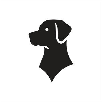 recommend clip art: Dog head silhouette vector icon illustration. isolated  on white background