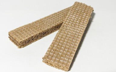 Chocolate wafer biscuits isolated on a white background