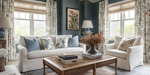 Luxury living room interior design in modern style. 