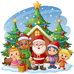 santa claus and kids