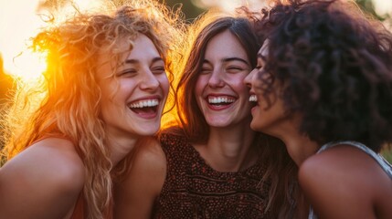 Obraz premium Candid moments of friends laughing together. Best friends enjoying time together outdoors