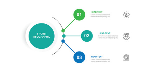Circle concept diagram infographic with 3 point or plan