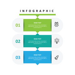 3 step vertical infographic template vector with icons can be used for workflow, business information and web graphic presentation 