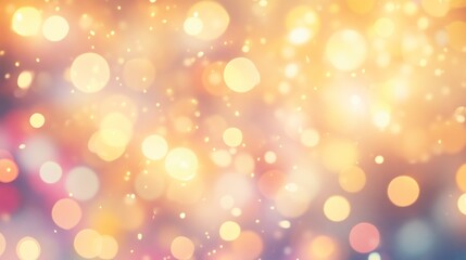 Obraz premium A dreamy cream background with vibrant bokeh and fairy lights evokes joyful festival memories.