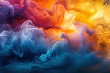 Fototapeta premium Abstract Swirling Colors of Blue, Red, and Orange Ink