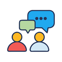 Obraz premium Conversation Flat Circle Icon stock illustration