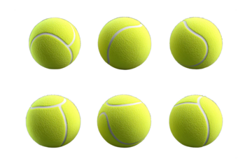 Tennis ball isolated on transparent background,3d render, Yellow Tennis ball,sports equipment,PNG file,tennis ball icon,Sport concept,green tennis ball set,Сlose-up of tennis ball, Ai