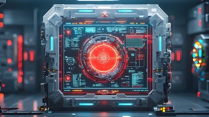 Obraz premium Close up View of Scanner Displaying Security Compliance Examination