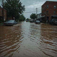 City streets overwhelmed by floodwaters after severe downpour with widespread disruption