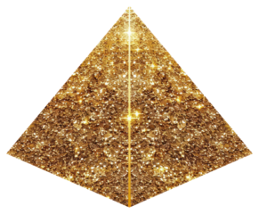 PNG Gold glitter single line pyramid chandelier lamp.