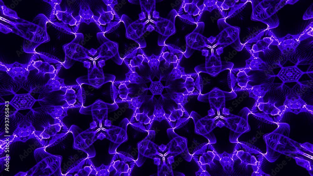 Poster abstract animated beautiful multicolor kaleidoscopic background. psychedelic colorful geometric shap