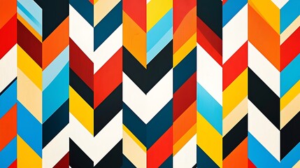 Geometric vector background, bold zigzag patterns, primary colors