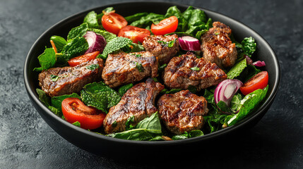 lamb chops with mint and summer salad a ketogenic diet meal 