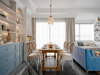 3d render apartment interior living room