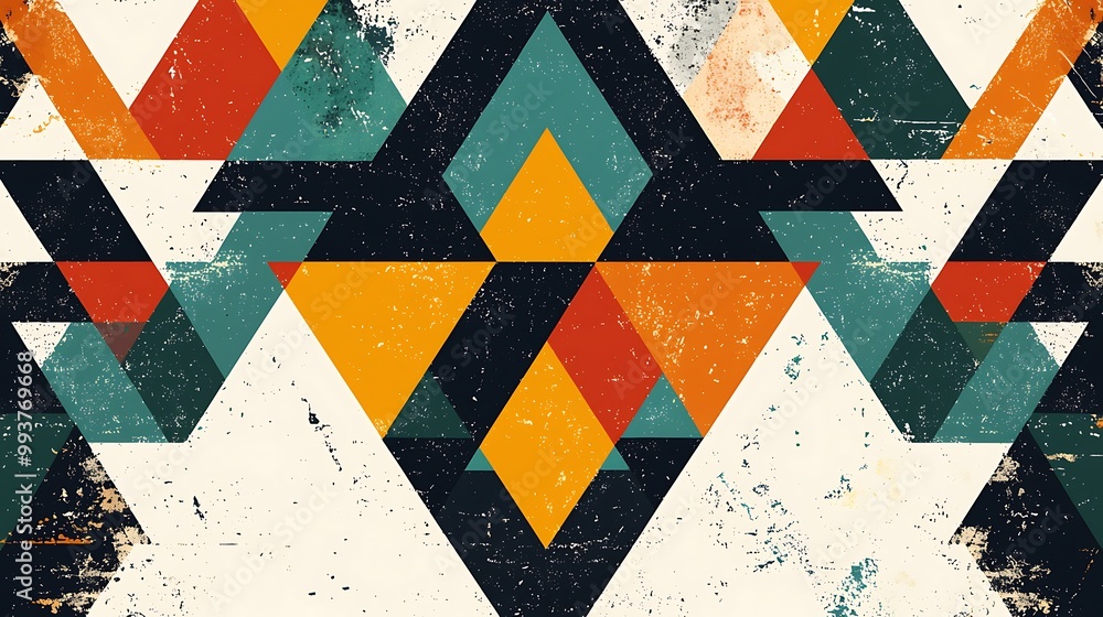 Poster geometric vector background with triangular shapes, bold contrasts