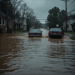 City streets turned into flood zones after torrential rains, causing widespread damage