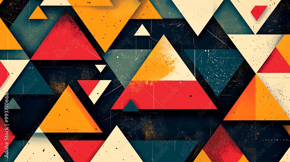 Aufkleber geometric vector background with triangular shapes, bold contrasts