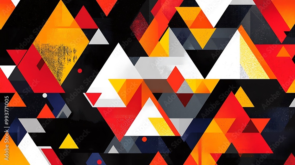 Poster geometric vector background with triangular shapes, bold contrasts