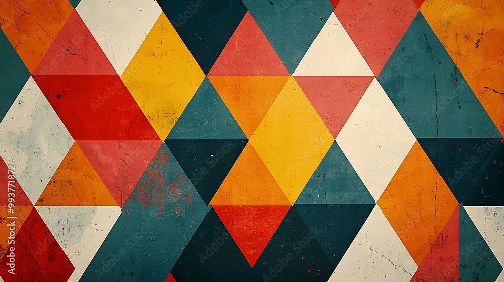 Poster geometric vector background with triangular shapes, bold contrasts