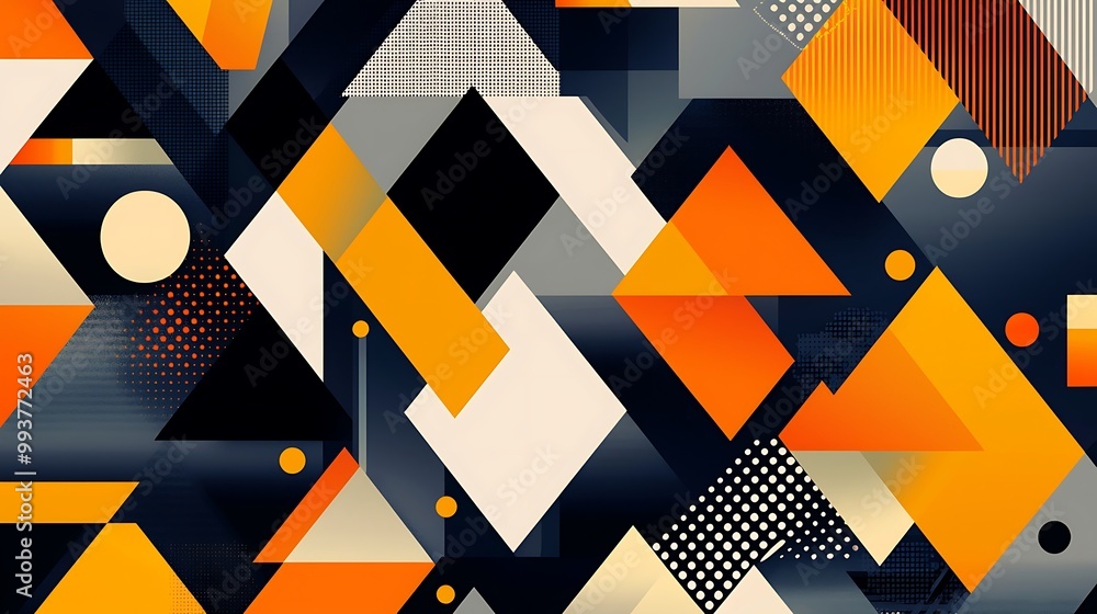 Poster geometric vector background with triangular shapes, bold contrasts