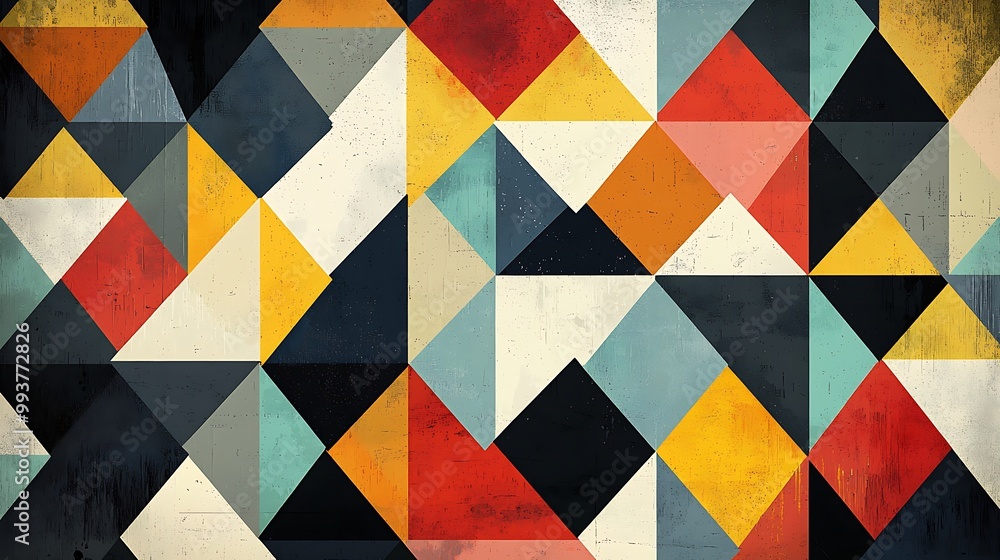 Poster geometric vector background with triangular shapes, bold contrasts
