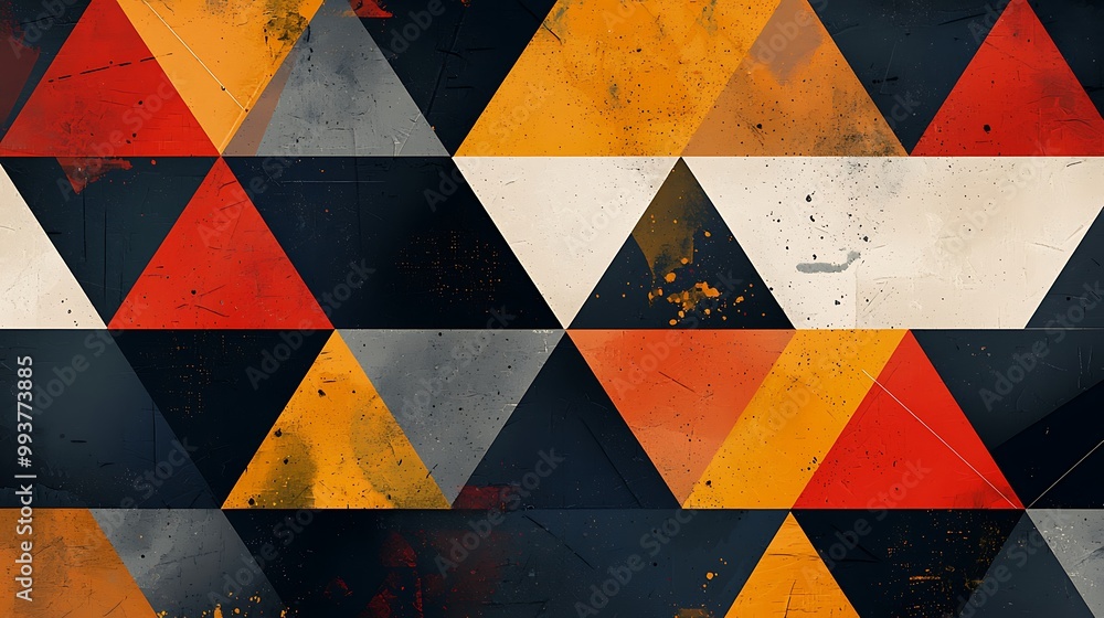 Aufkleber geometric vector background with triangular shapes, bold contrasts
