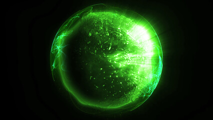 energy sector.Futuristic magical plasma circle  glows in space.
